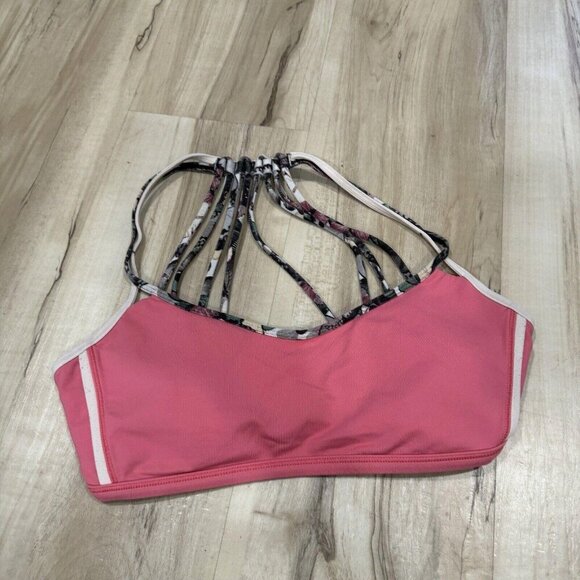 lululemon athletica Other - Lululemon Lightened Up Bra Size 8 Pink‎ Lemonade So Fly Butterfly